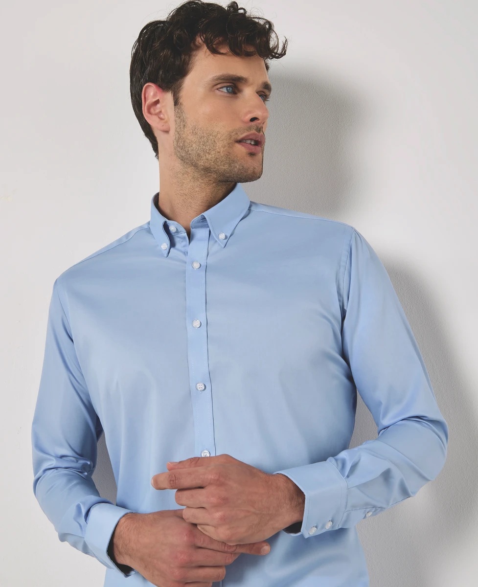 Kustom Kit Stretch Oxford Shirt Longsleeve