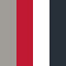grey / red / white / navy
