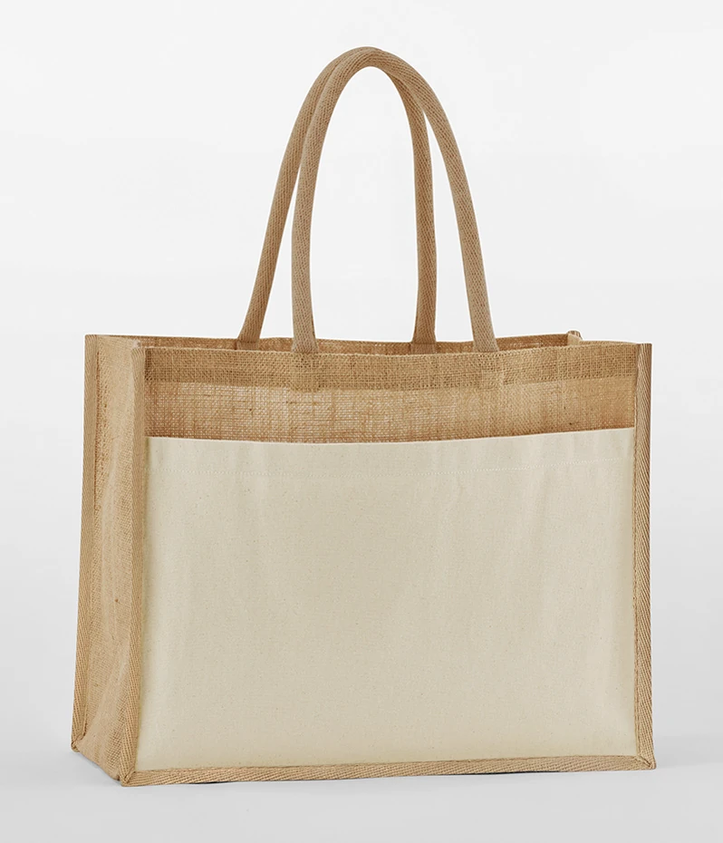 Westford Mill Cotton Pocket Natural Starched Jute Shopper