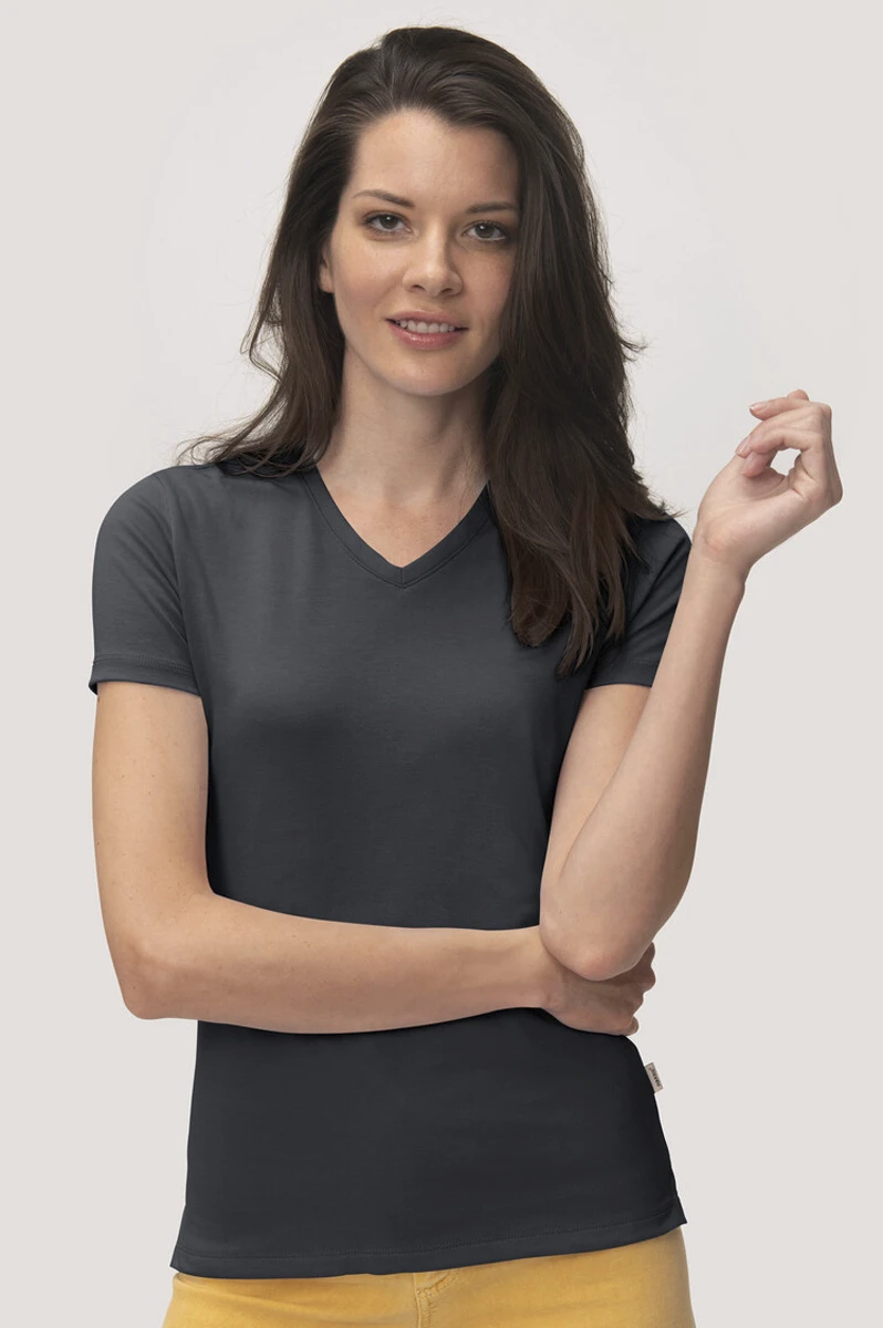 Hakro Ladies Cotton Tec V-Shirt