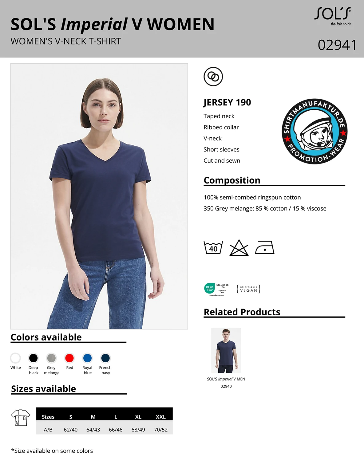 Sol's Womens Imperial V-Neck T-Shirt
