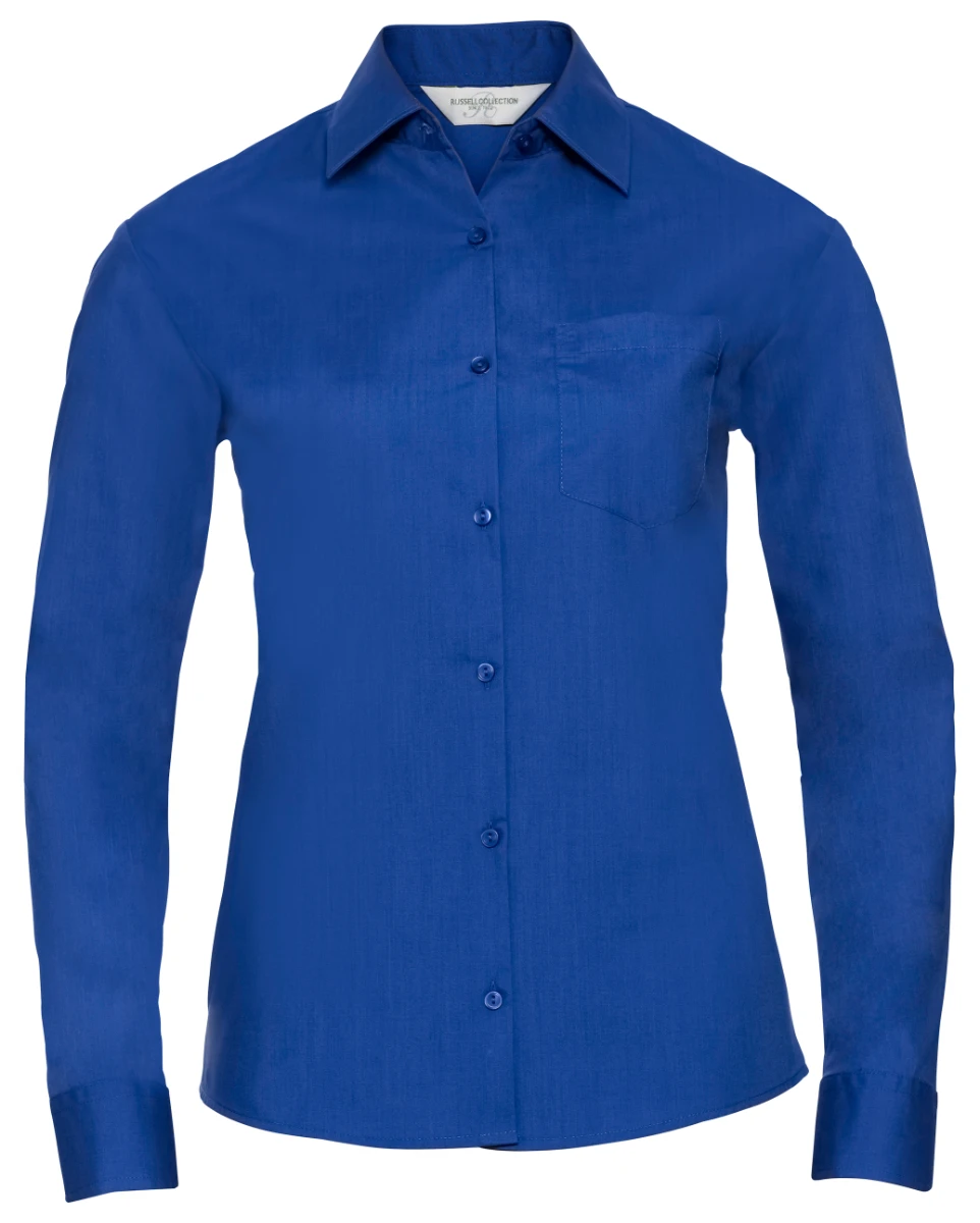 Russell Ladies Poly-Cotton Longsleeve Poplin Blouse