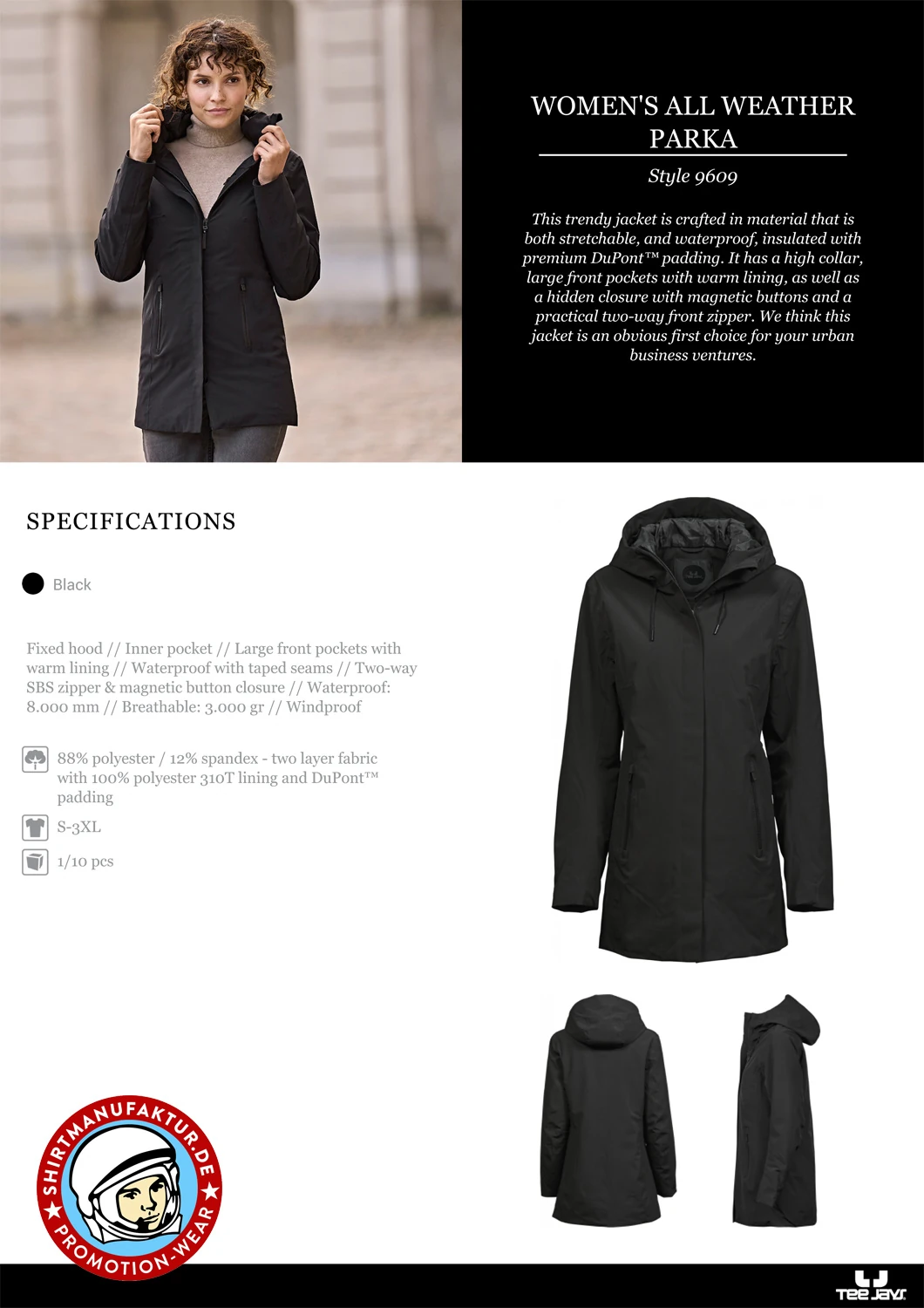 Tee Jays Womens All Weather Parka