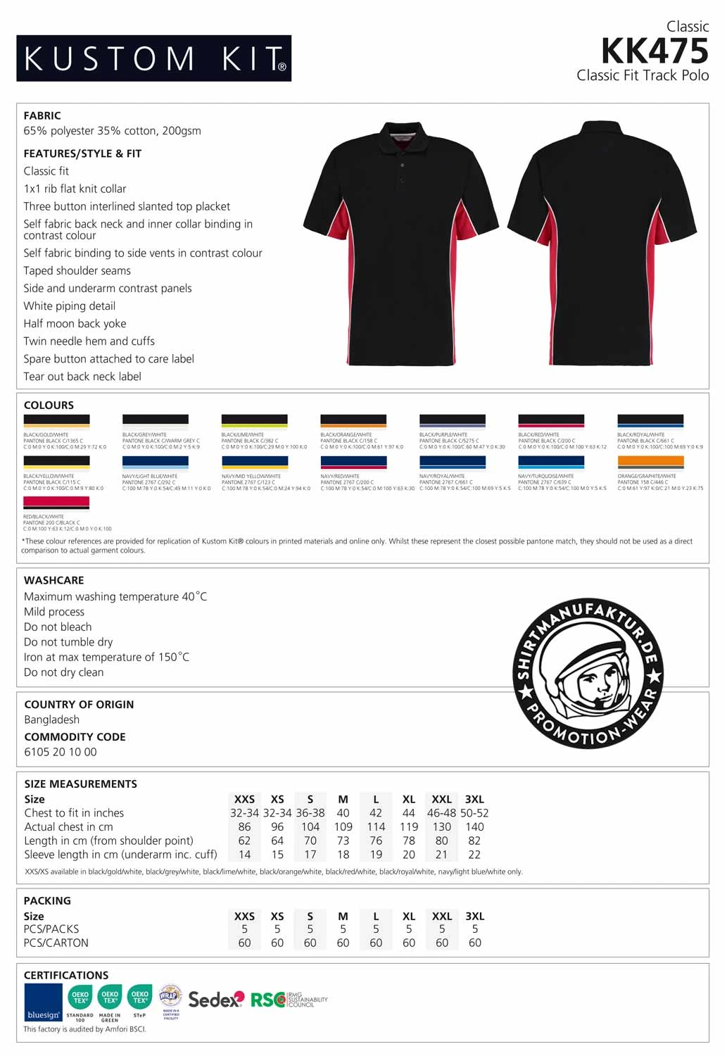 Kustom Kit Track Polo