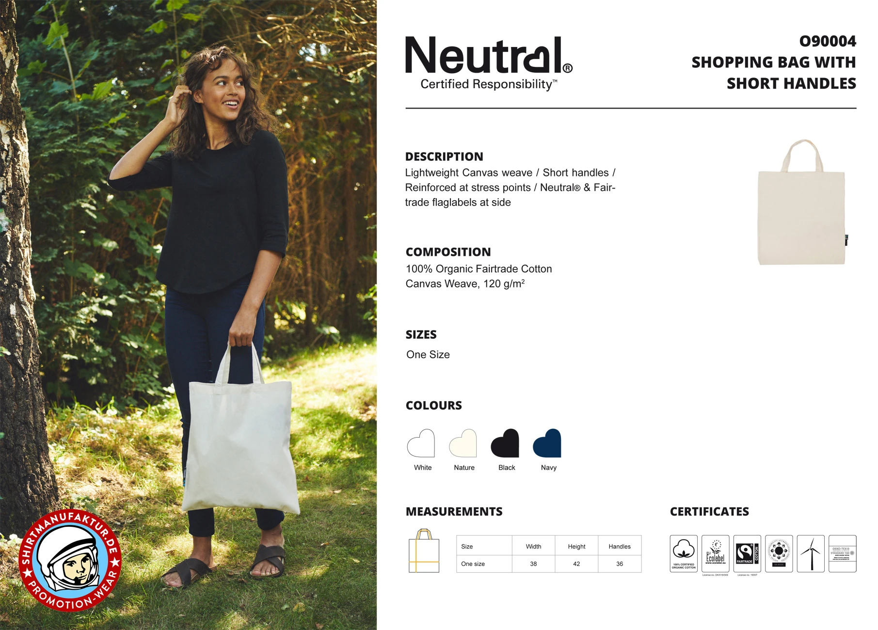 Neutral Shopping Bag Short Handles