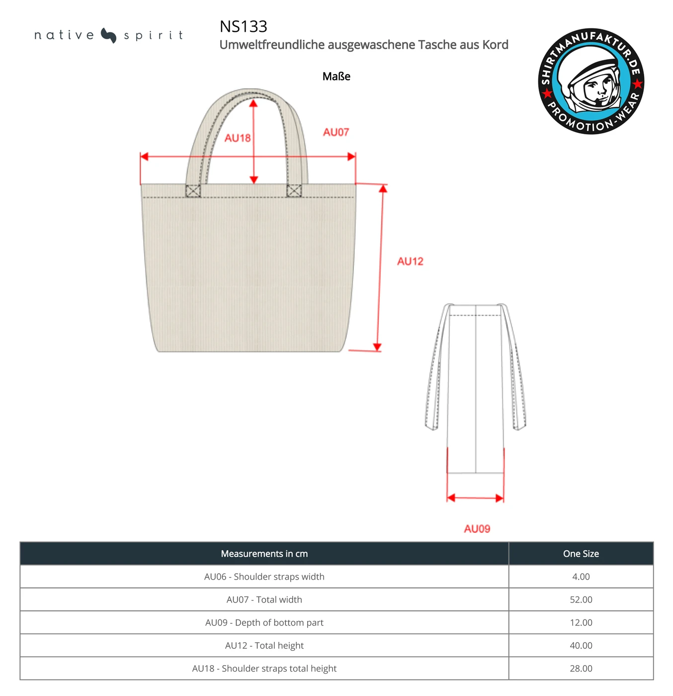Native Spirit Corduroy Washed Bag