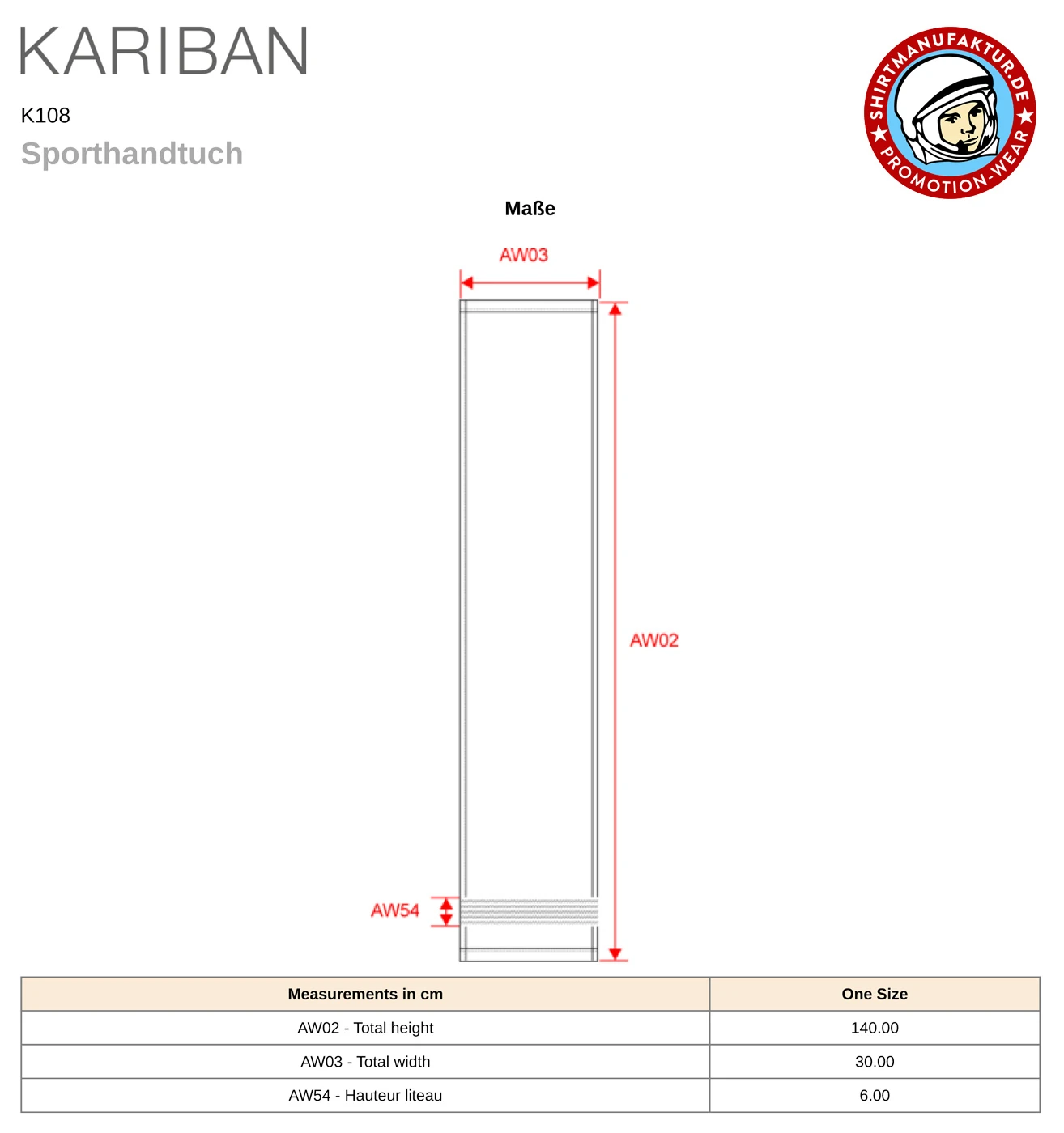Kariban Sporthandtuch