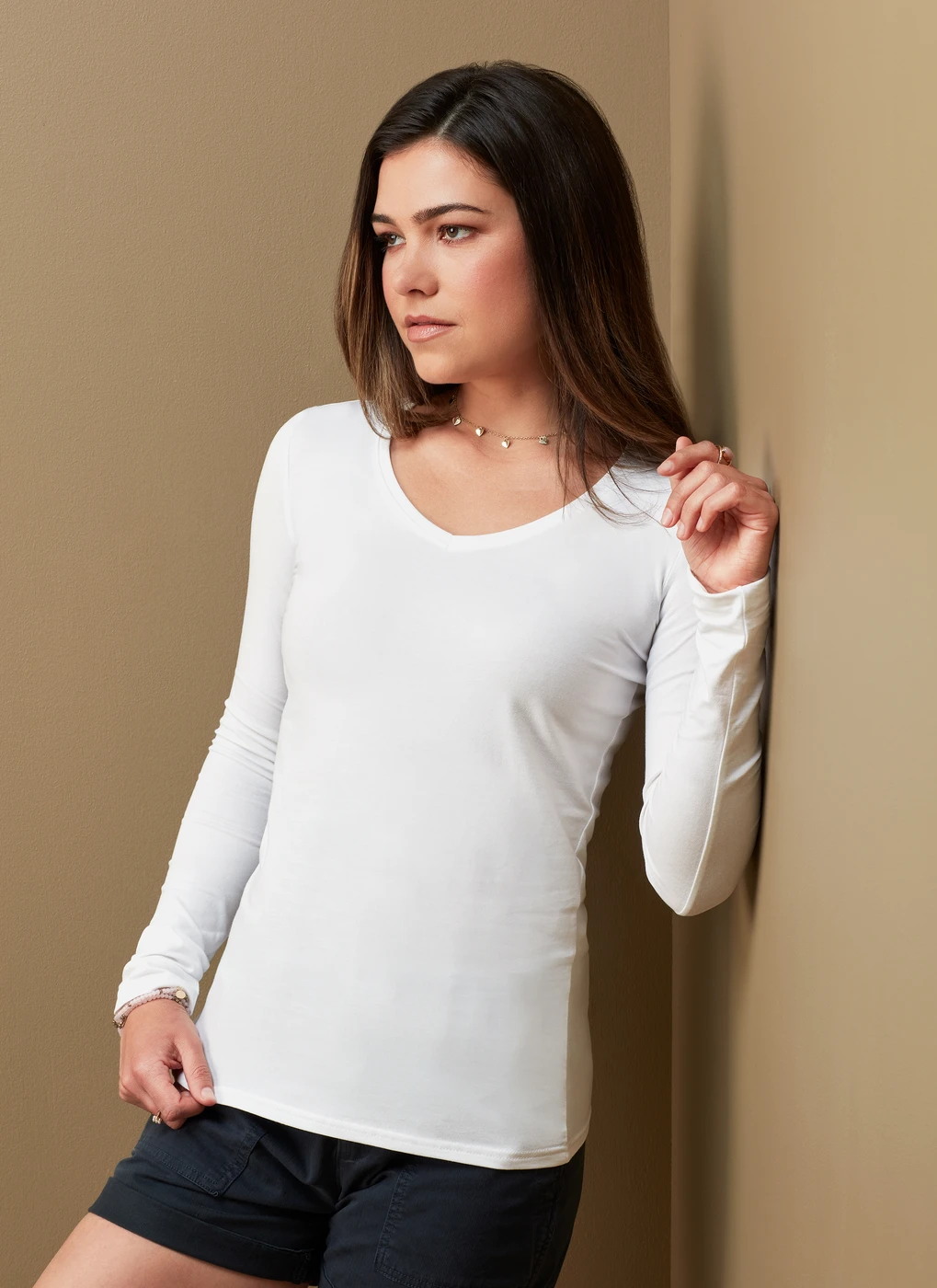 Stedman Womens Stretch-T V-Neck Longsleeve 