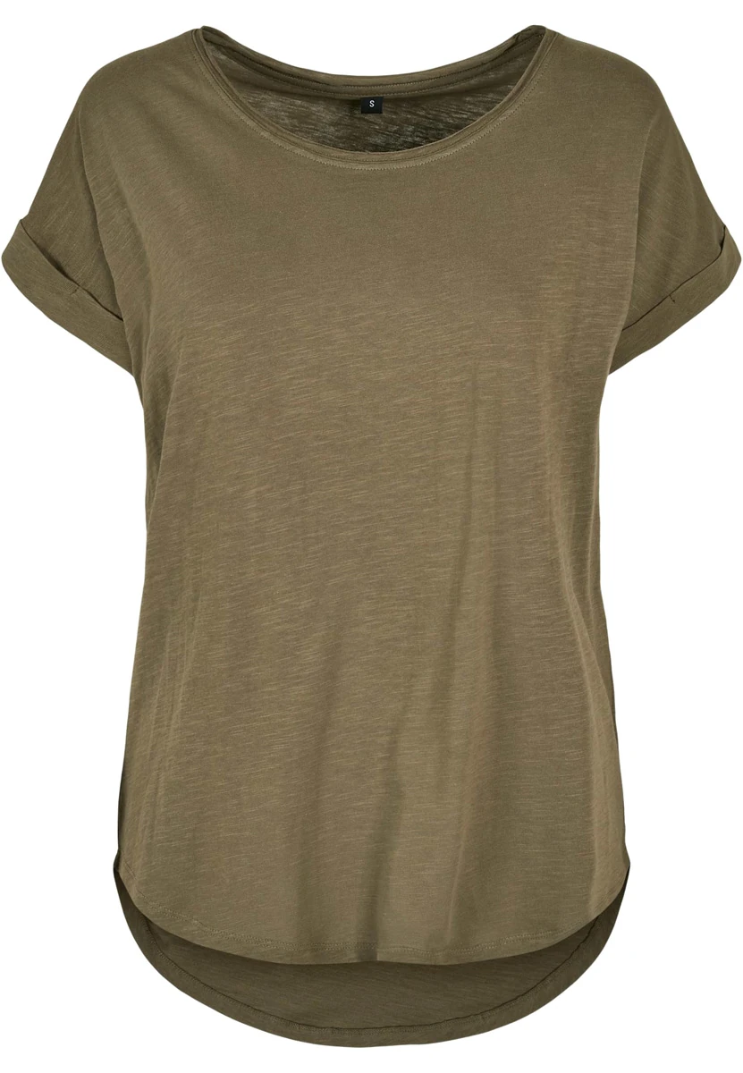 Build Your Brand Ladies Long Slub Tee