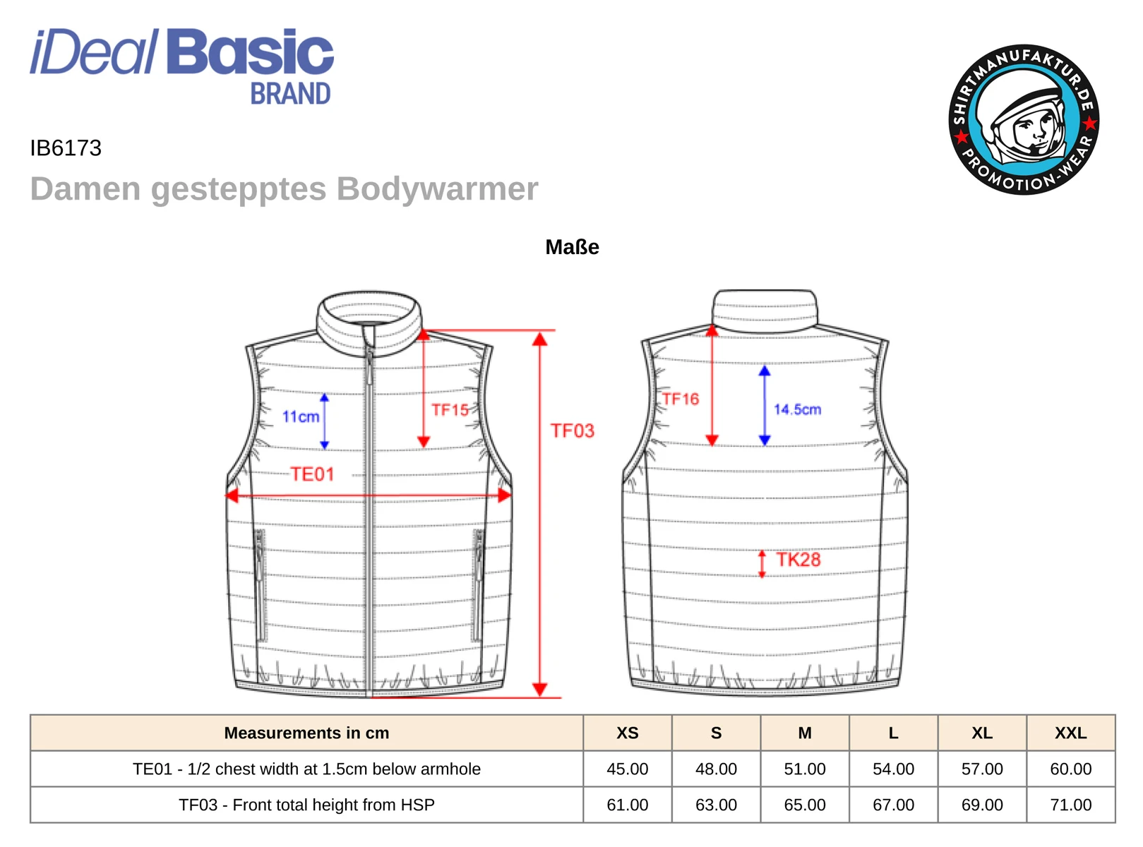 Ideal Basic Ladies Padded Bodywarmer