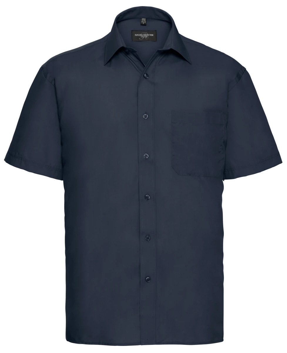 Russell Mens Short Sleeve Poly-Cotton Poplin Shirt