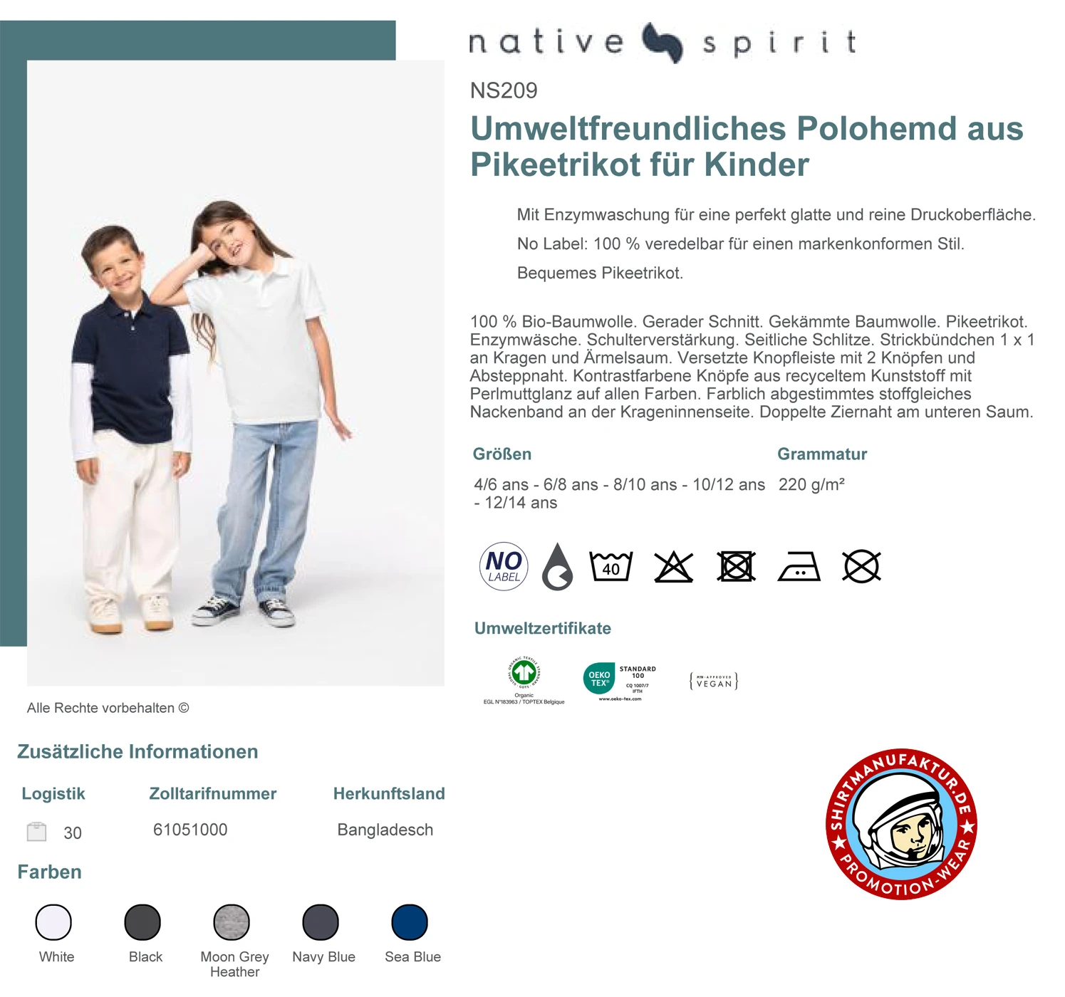 Native Spirit Kids Piqué Polo