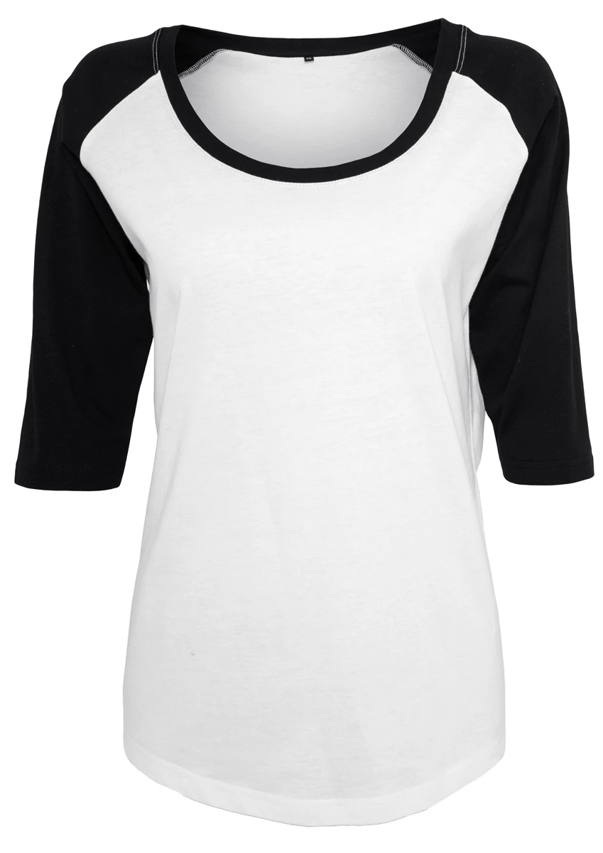 Build Your Brand Ladies 3/4 Contrast Raglan Tee