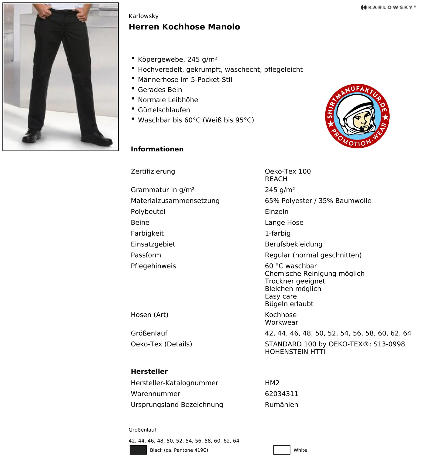 Karlowsky Herrenhose Manolo