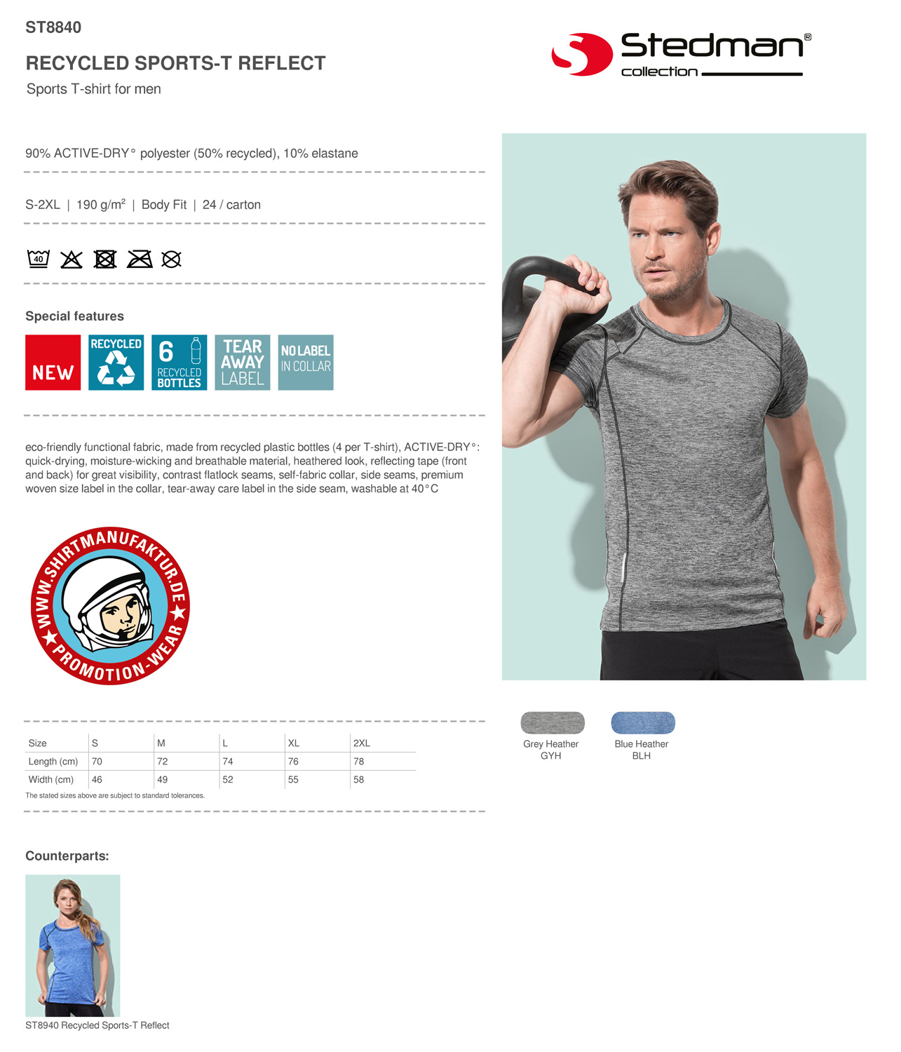 Stedman Recycled Sports-T Reflect