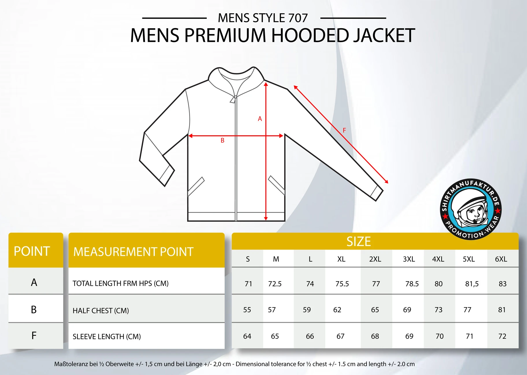 HRM Mens Premium Hooded Jacket
