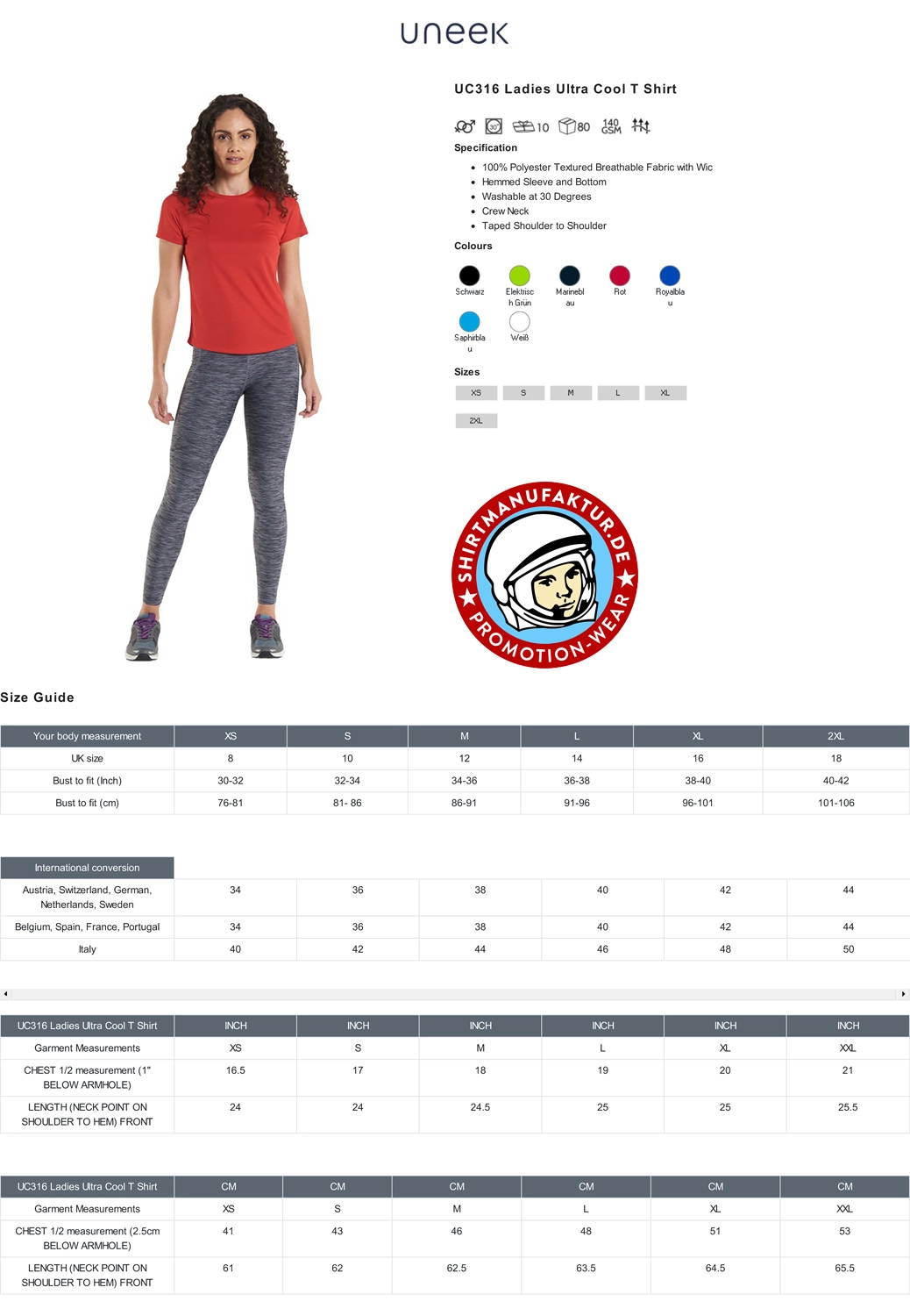 Uneek Ladies Ultra Cool T-Shirt