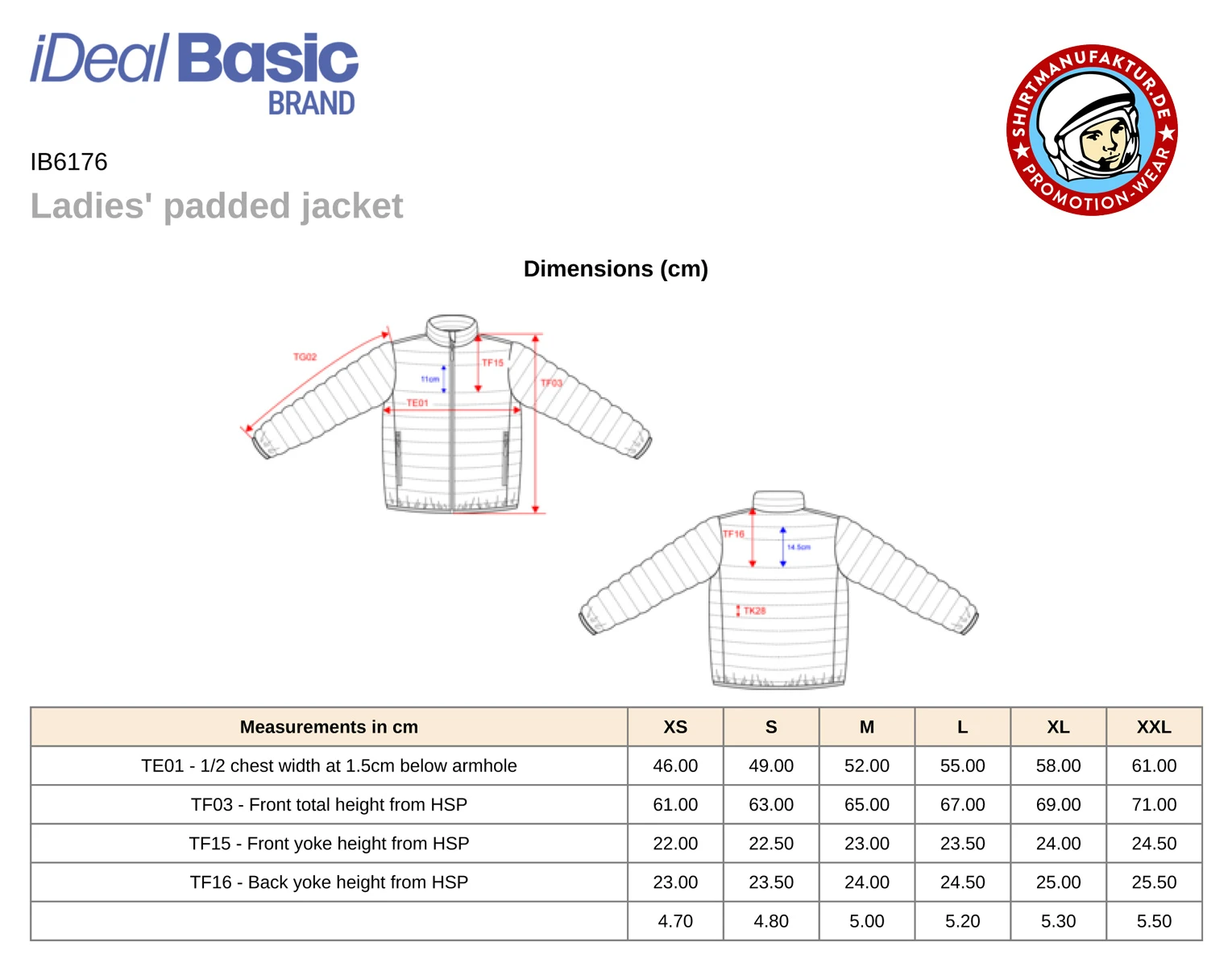 Ideal Basic Ladies Padded Jacket