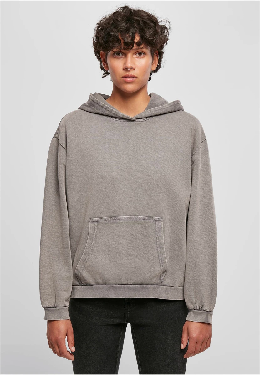 Build Your Brand Ladies Acid Washed Oversize Hoodie