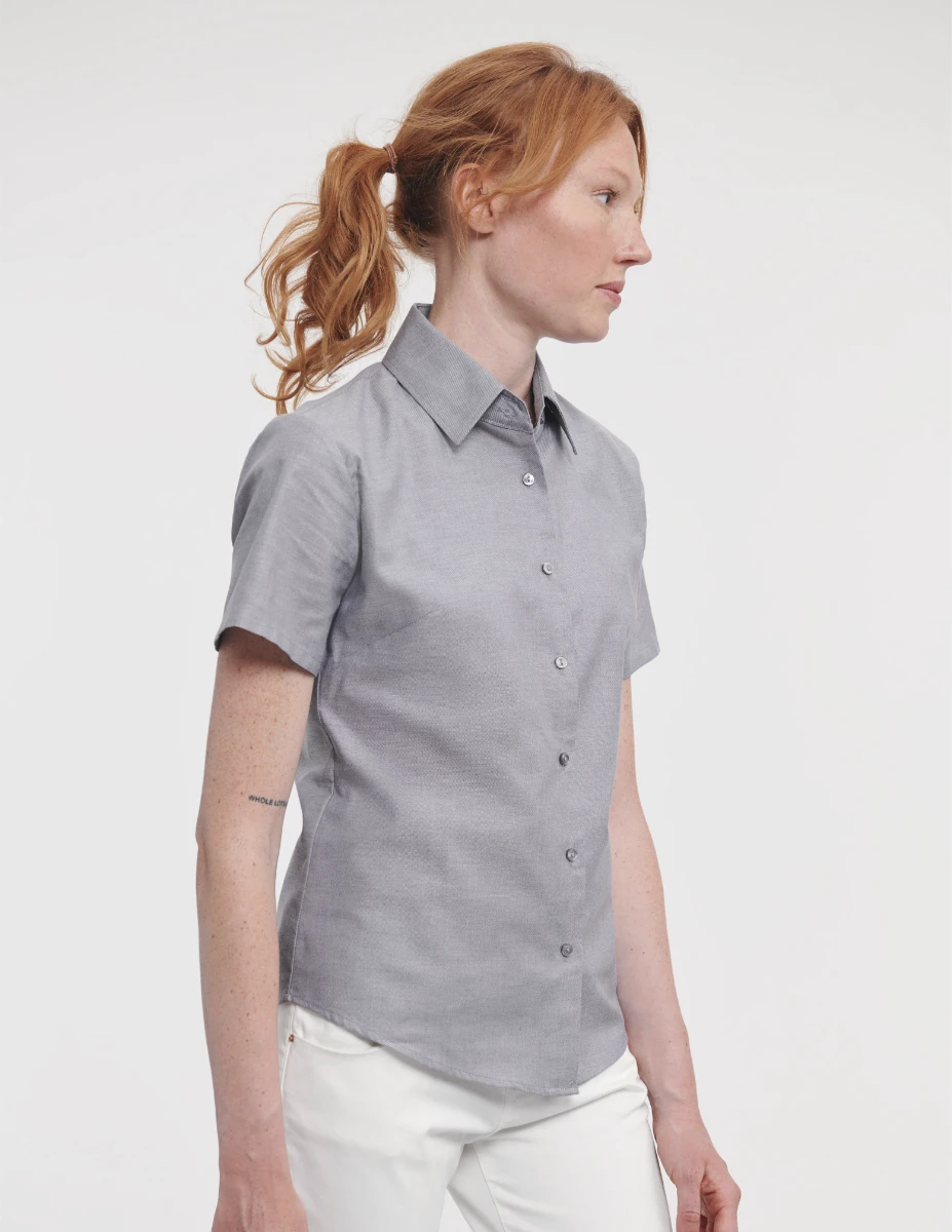 Russell Ladies Short Sleeve Oxford Blouse
