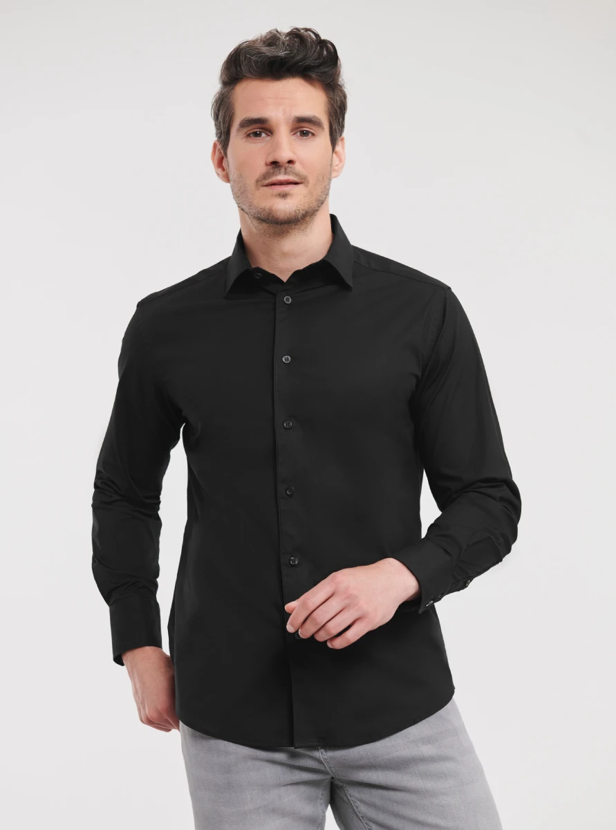 Russell Mens Longsleeve Fitted Shirt