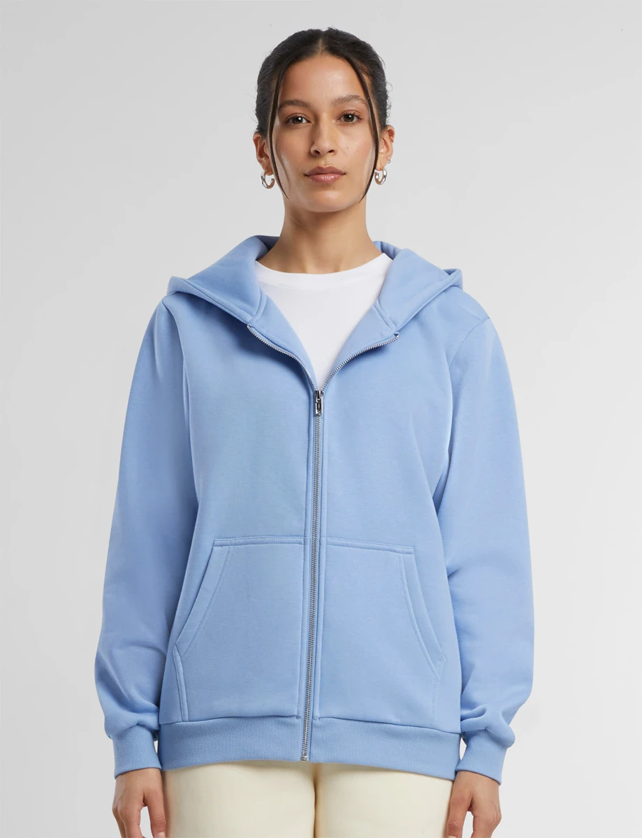 Build Your Brand Ladies Fluffy Zip Hoody
