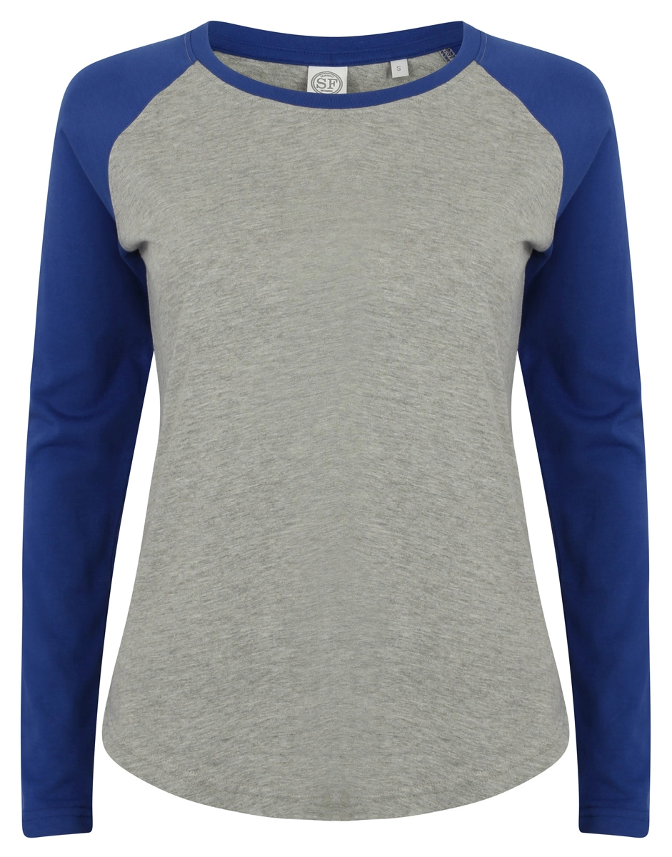 SkinniFit Womens Long Sleeved Baseball T