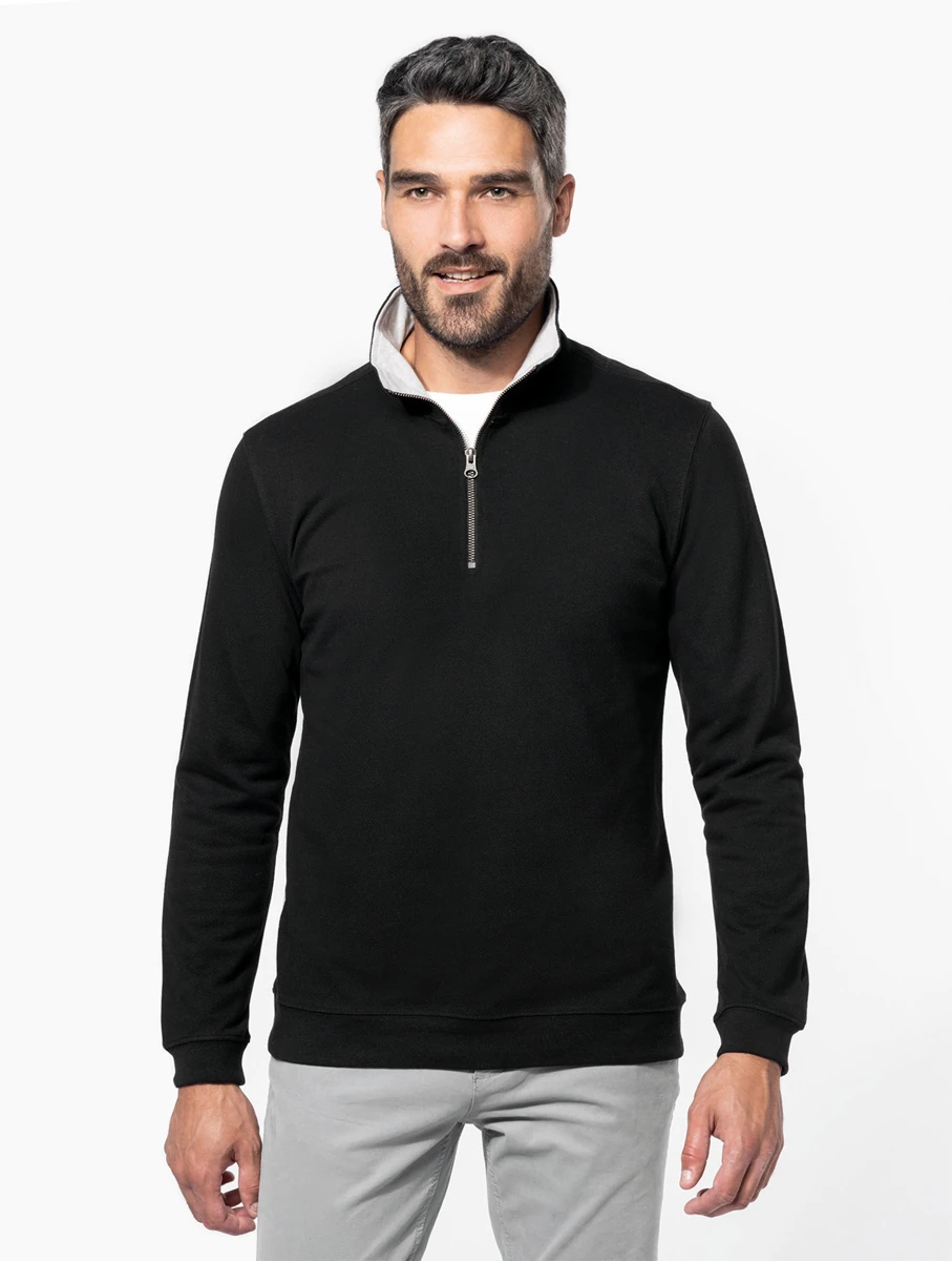 Kariban Trucker Zip Neck Sweatshirt