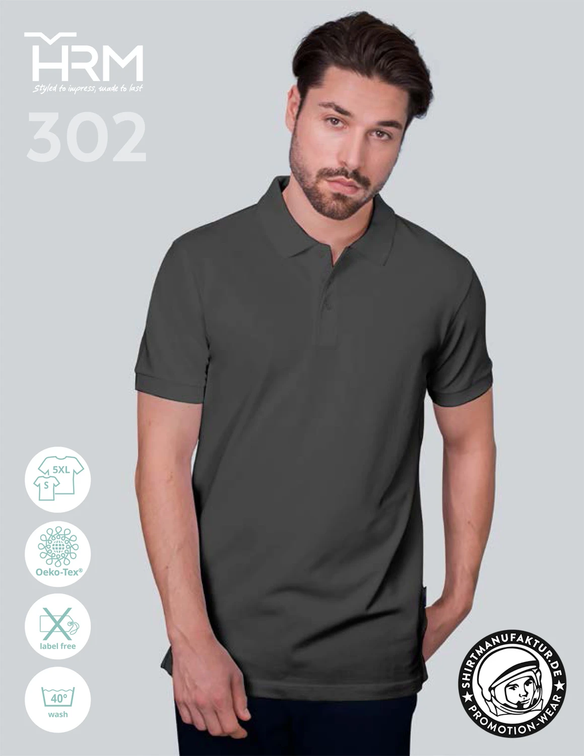 HRM Mens Heavy Stretch Polo
