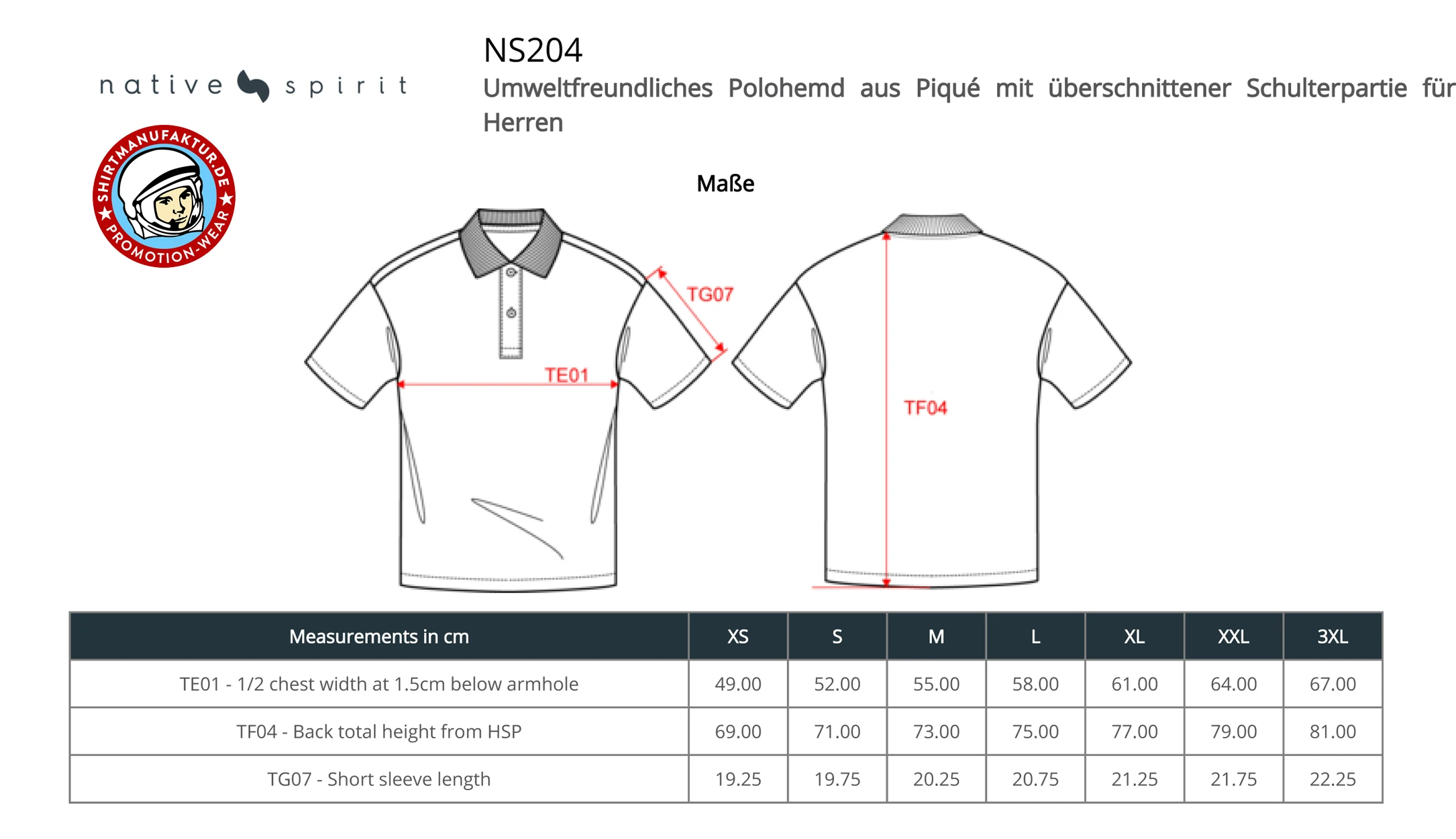 Native Spirit Mens Dropped Shoulder Piqué Polo