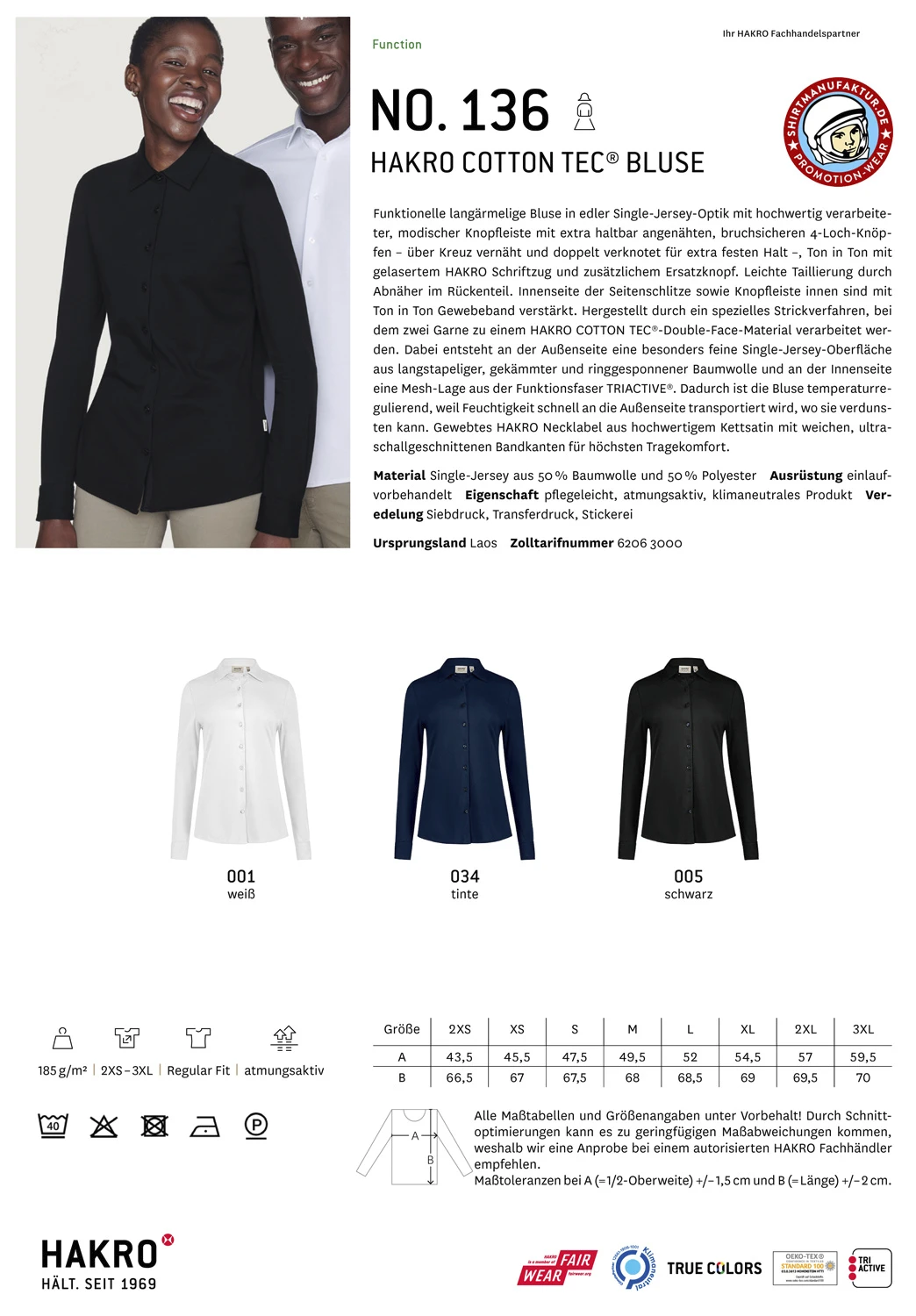 Hakro Ladies Cotton Tec Blouse