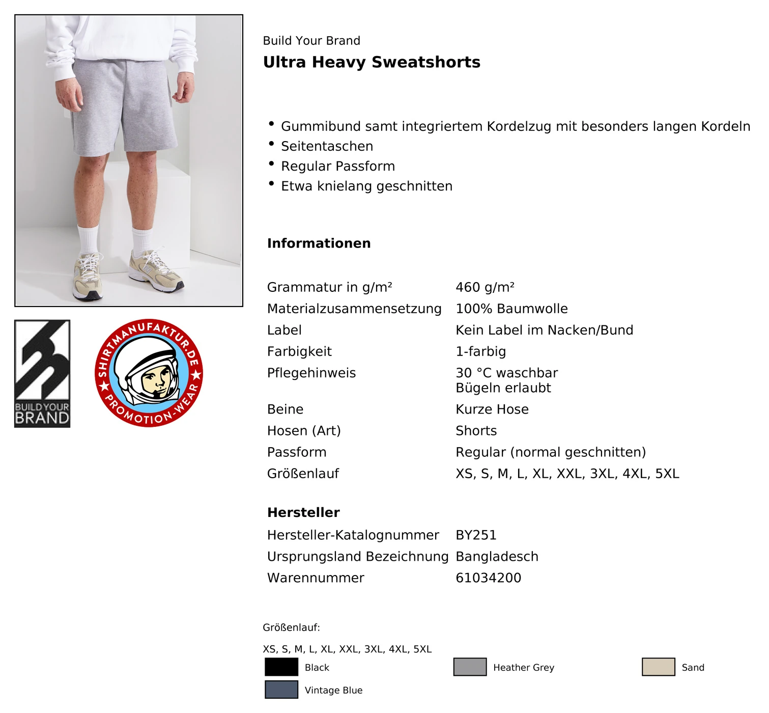 Build Your Brand Ultra Heavy Sweatshorts