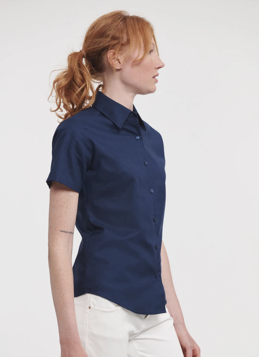 Russell Ladies Short Sleeve Oxford Blouse