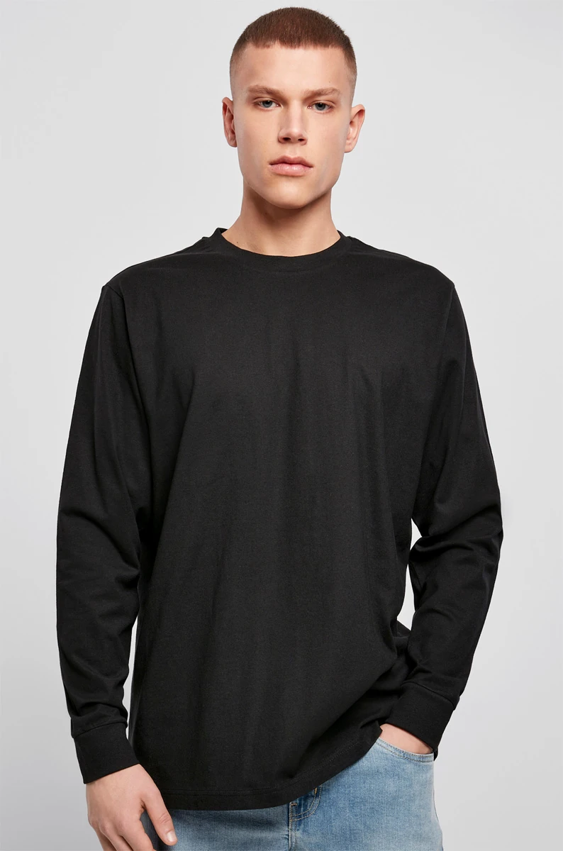 Build Your Brand, Langarmshirt BY091, schwarz