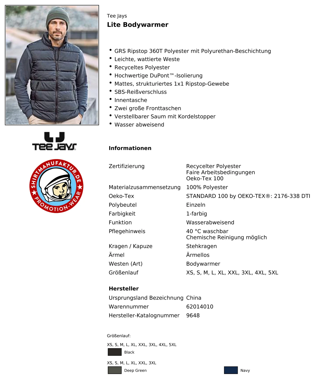Tee Jays Lite Bodywarmer
