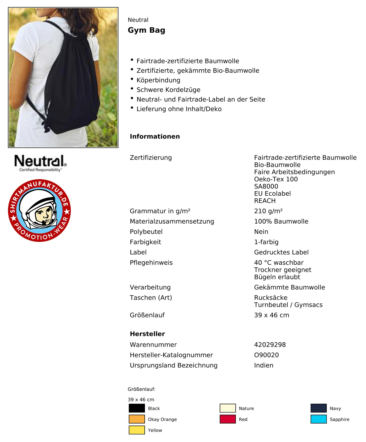 Neutral Gym Bag