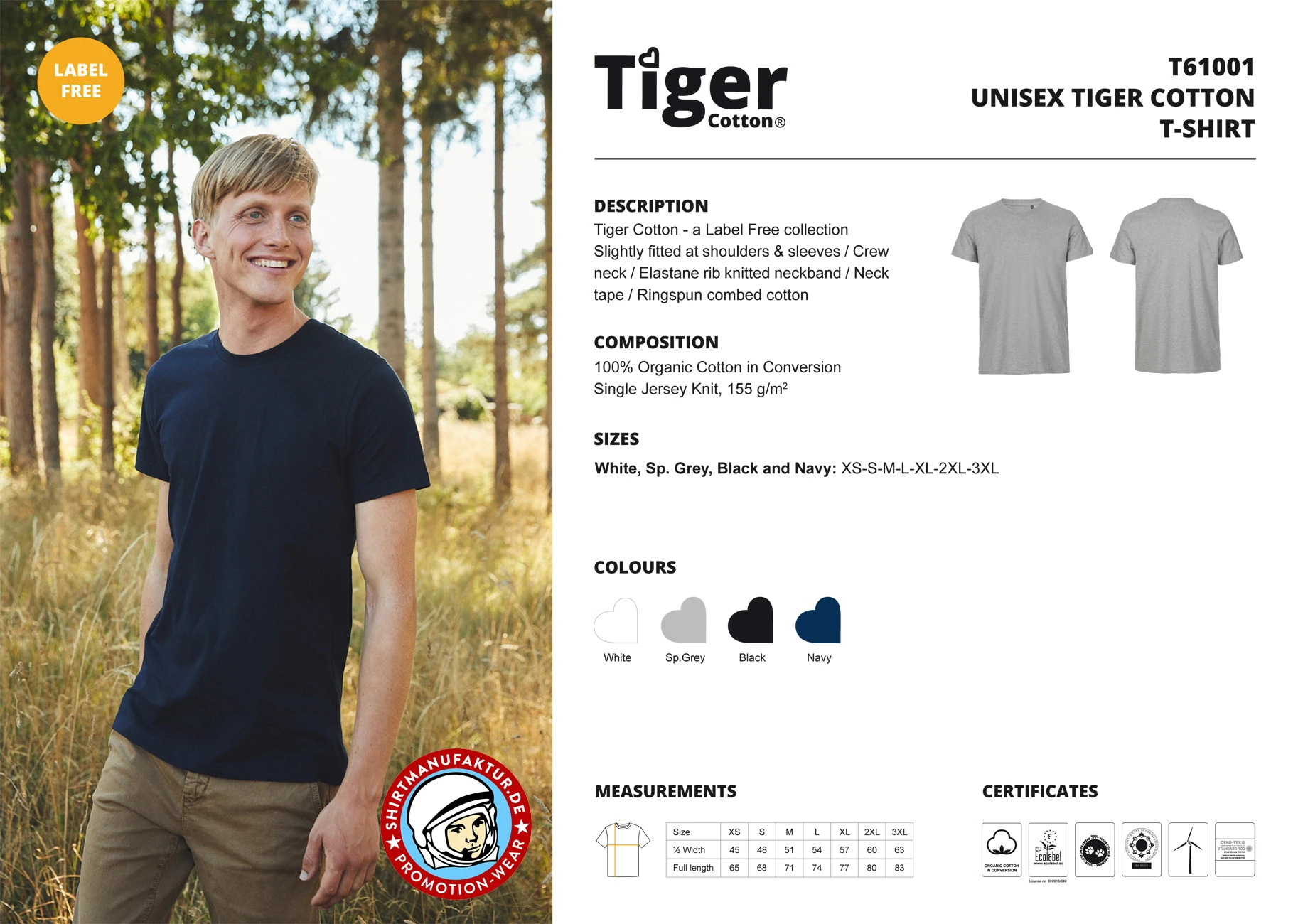 Neutral Unisex Tiger Cotton T-Shirt