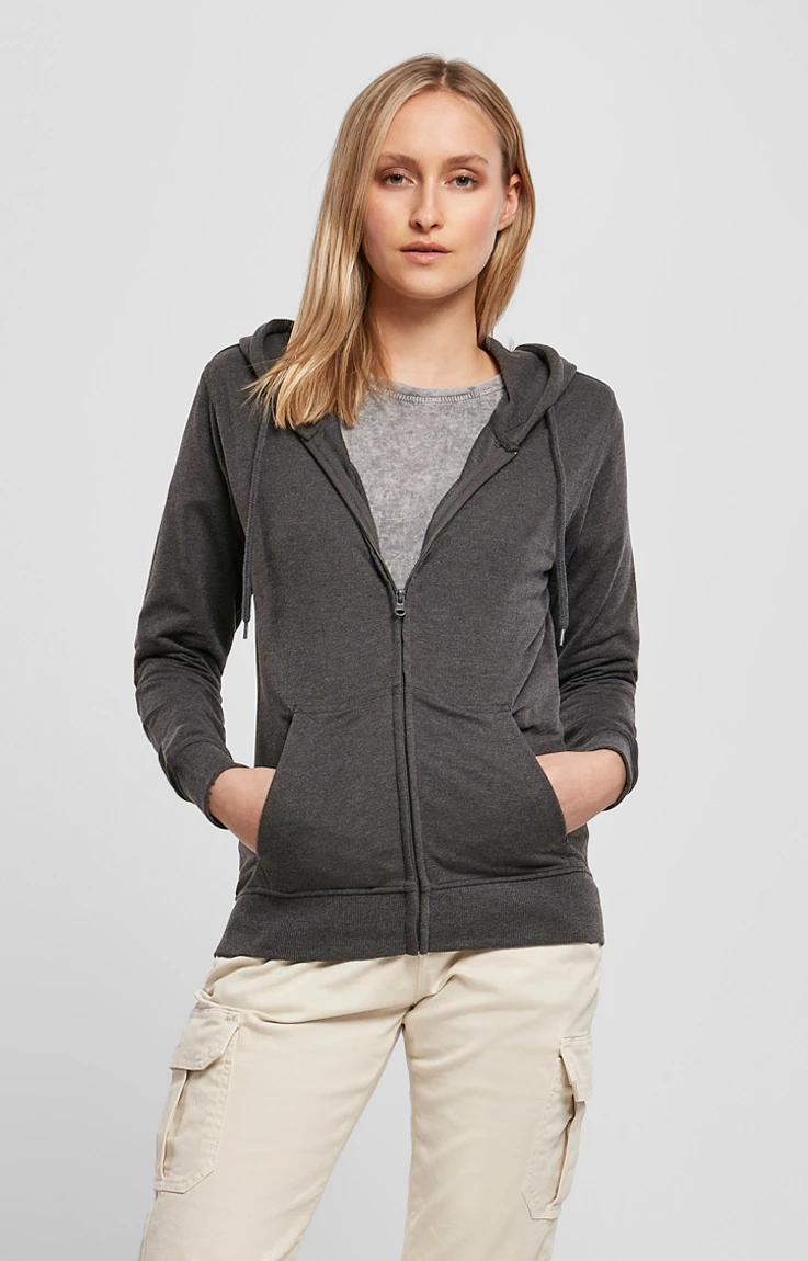 Build Your Brand Ladies Terry Zip Hoodie
