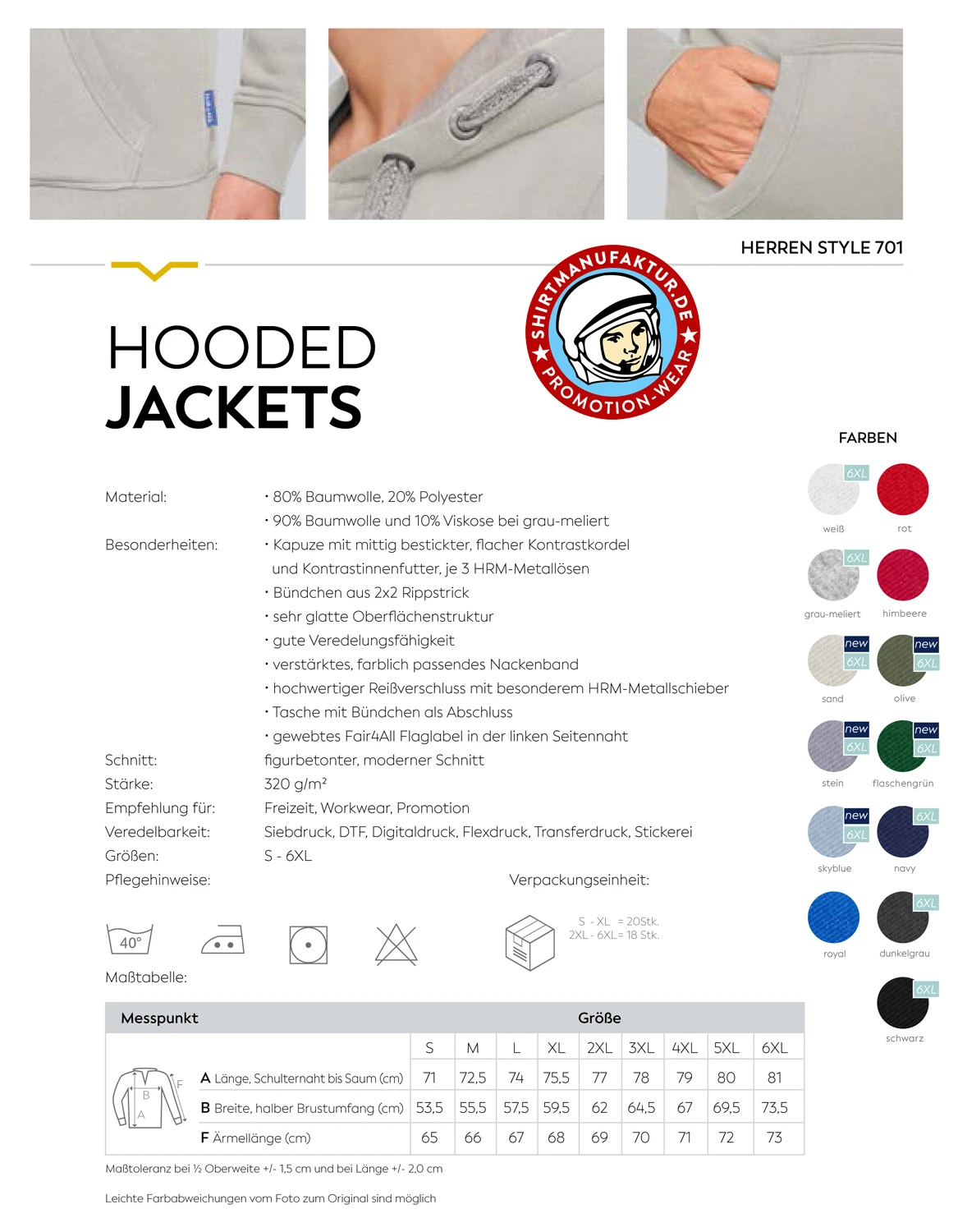 HRM Mens Hooded Jacket