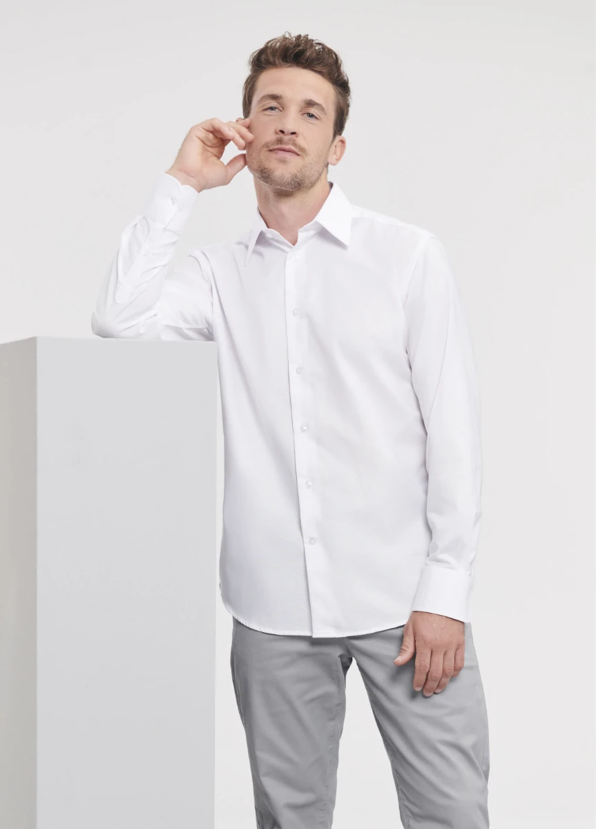Russell Mens Longsleeve Tailored Oxford Shirt