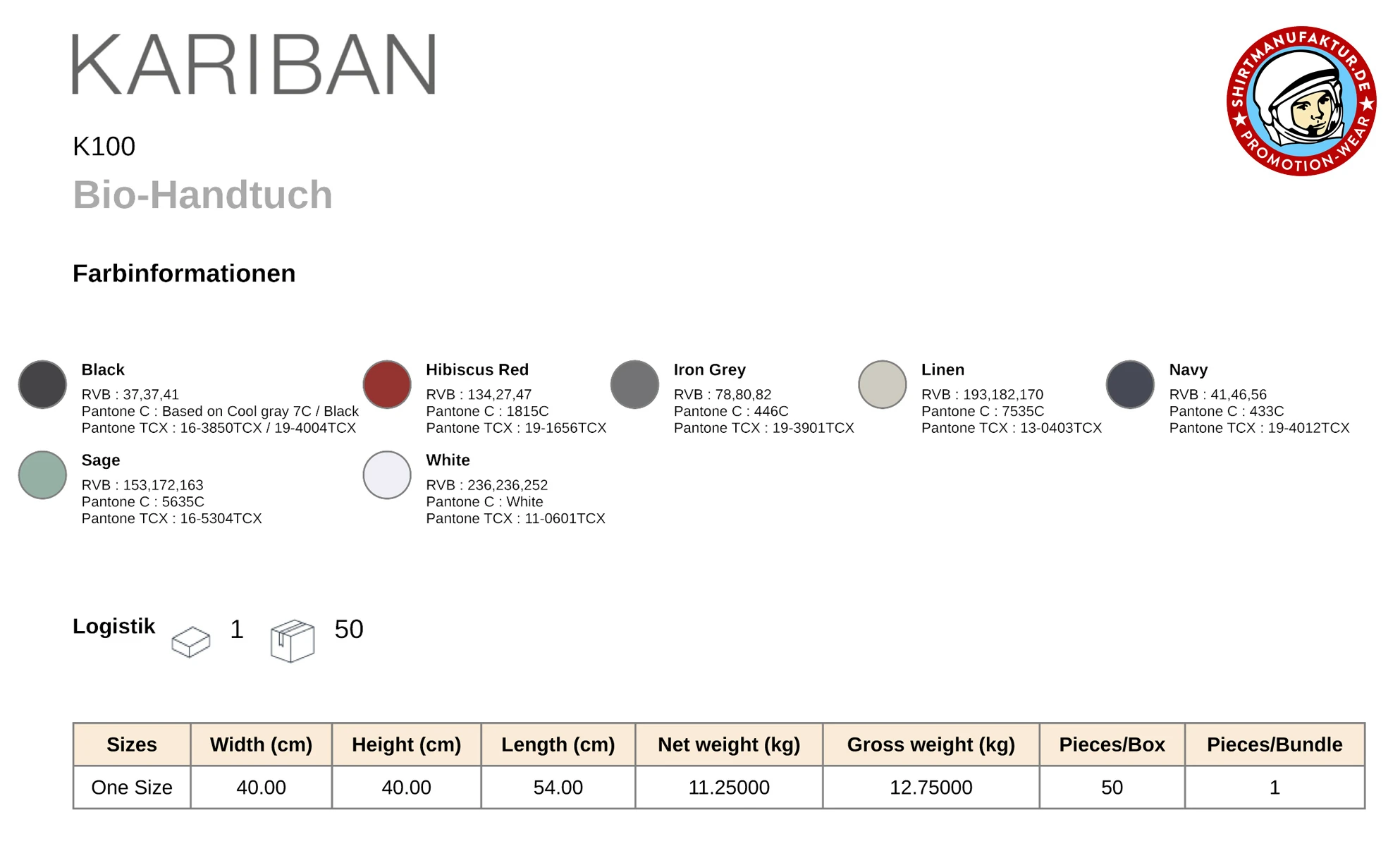 Kariban Bio-Handtuch