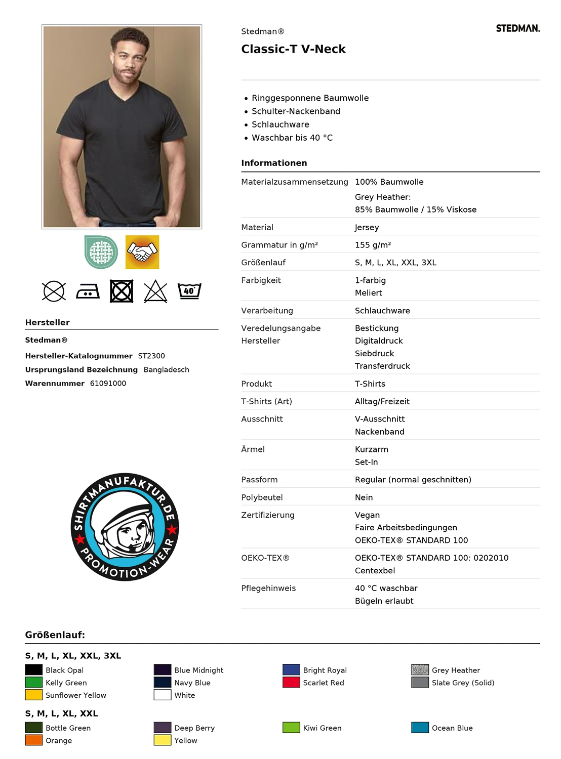 Stedman Classic-T V-Neck 
