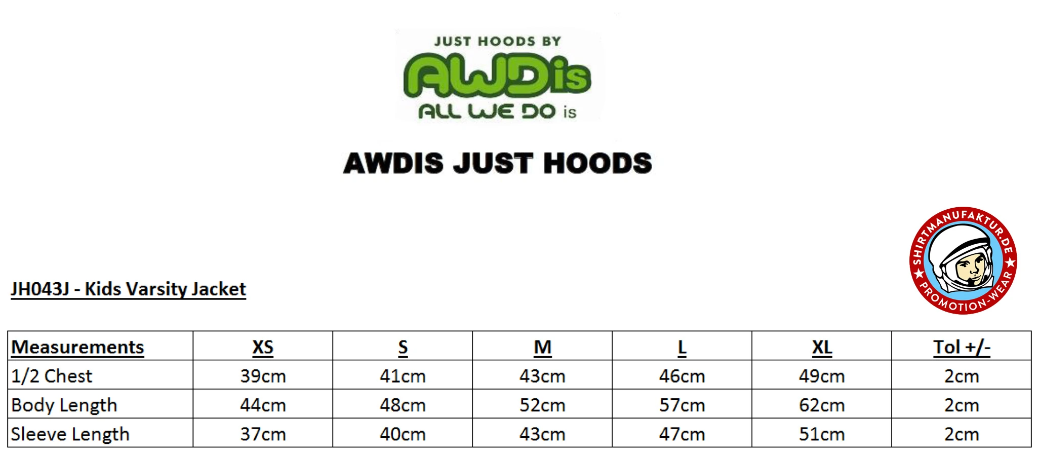 Just Hoods Kids Varsity Jacket
