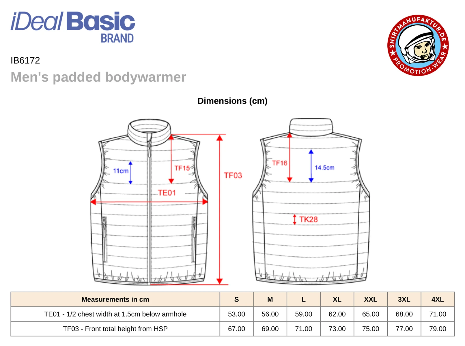 Ideal Basic Mens Padded Bodywarmer