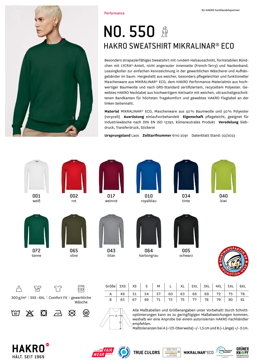 Hakro Sweatshirt Mikralinar Eco