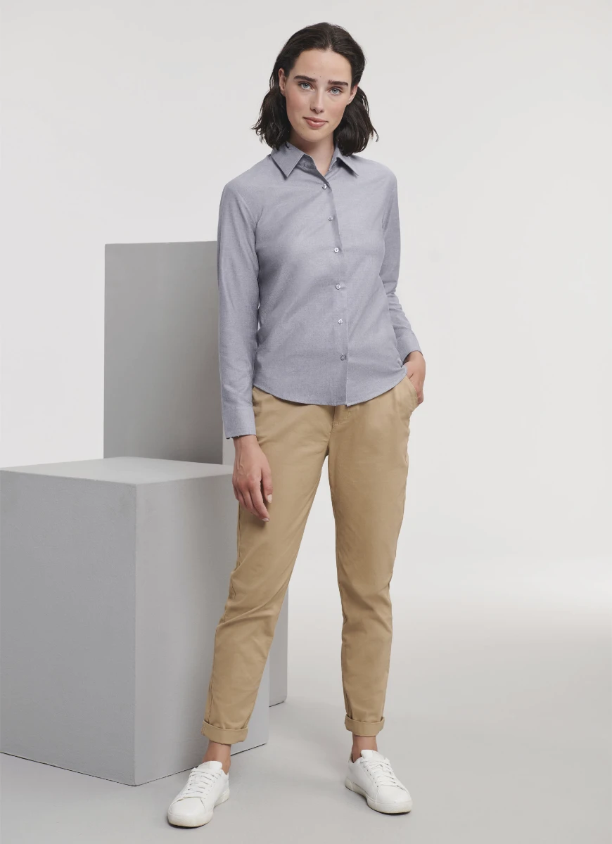 Russell Ladies Long Sleeve Tailored Oxford Blouse