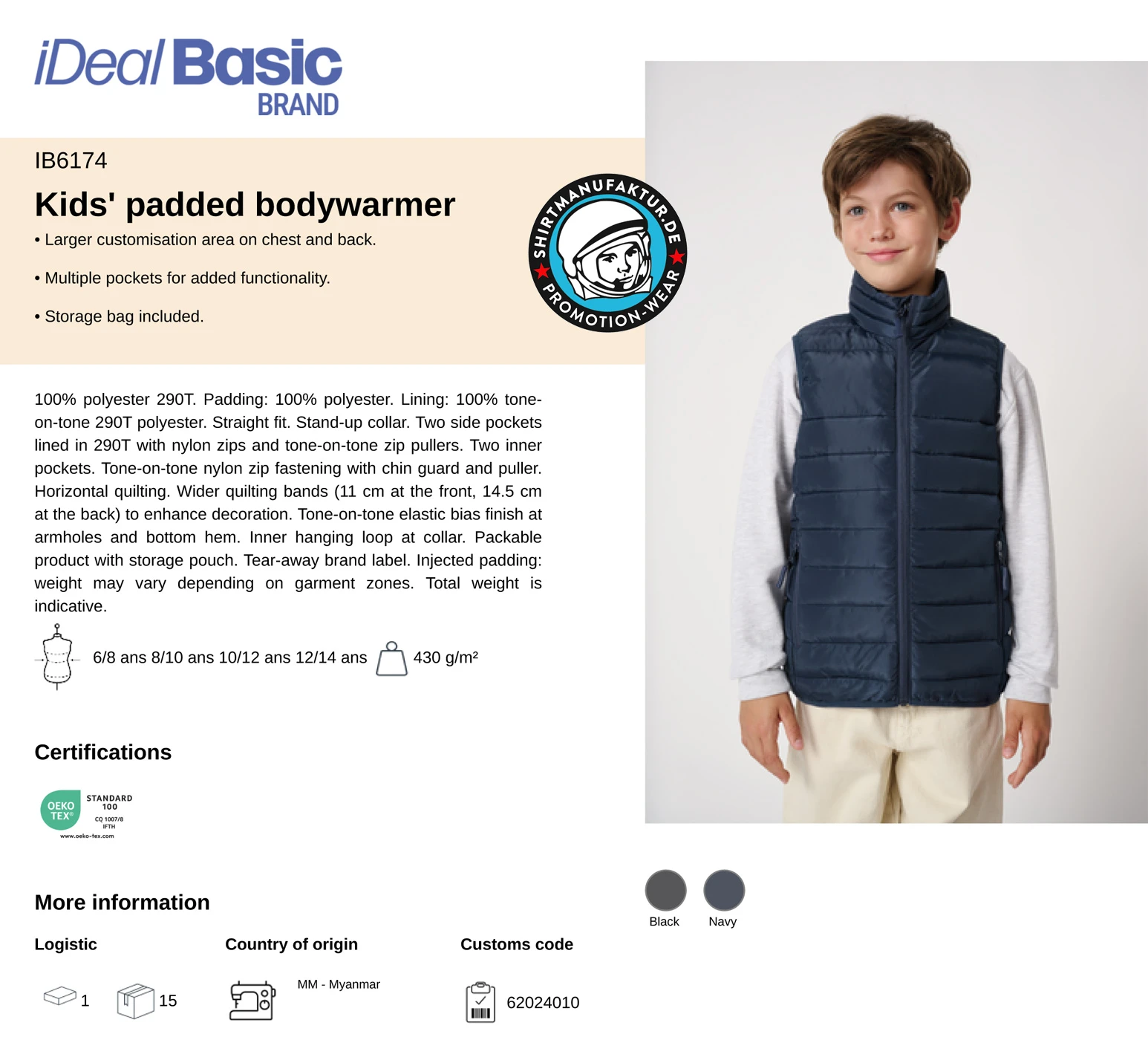 Ideal Basic Kids Padded Bodywarmer