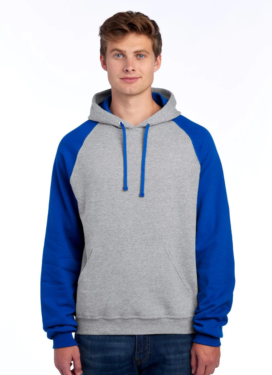 Jerzees Nublend Colour-Block Raglan Hooded Sweatshirt