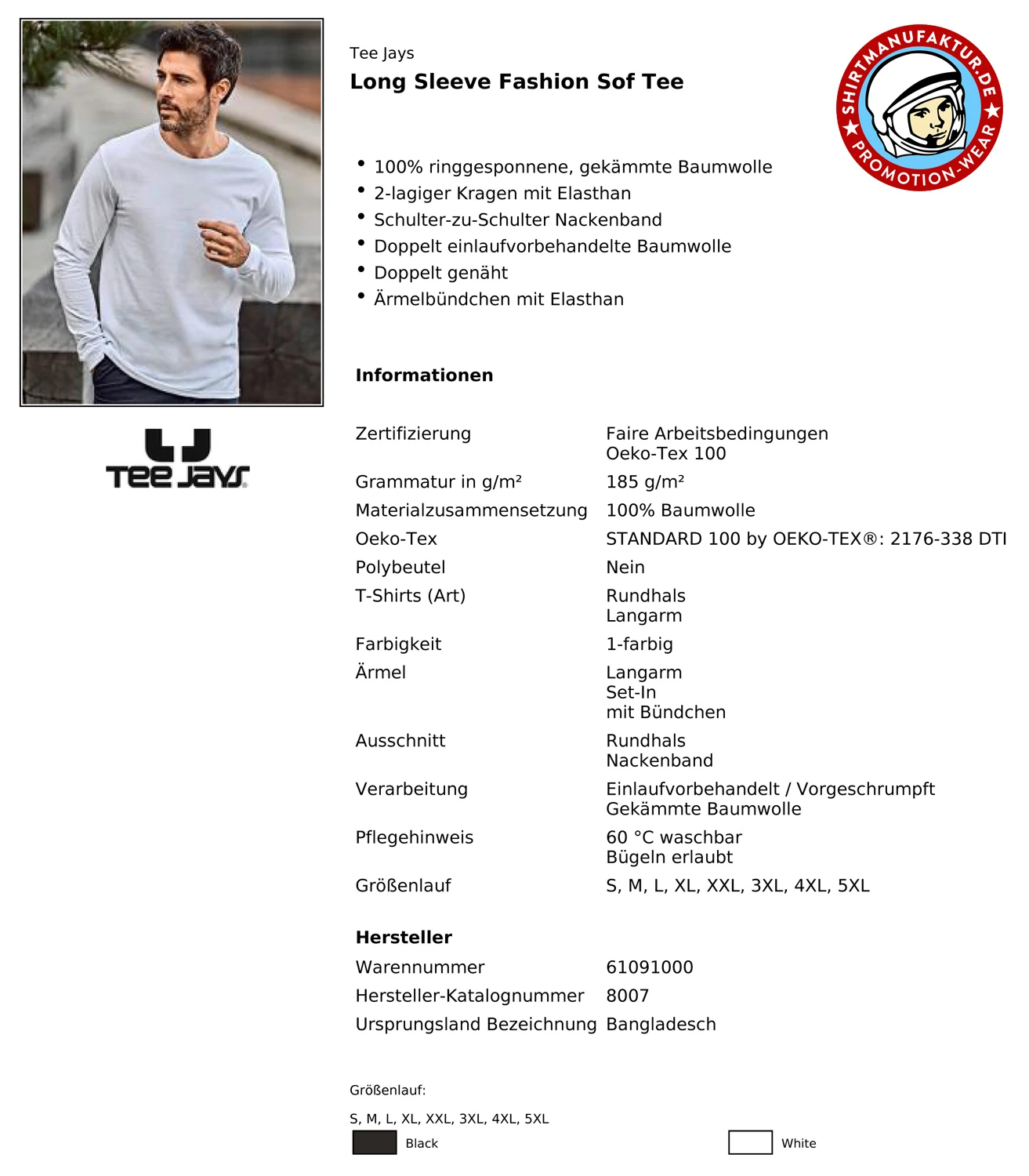 Tee Jays Longsleeve Fashion Sof Tee