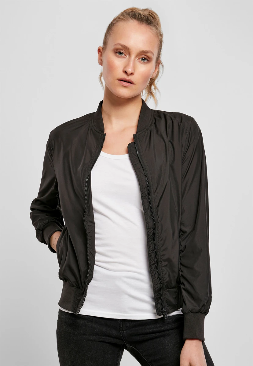 Build Your Brand Ladies Nylon Bomber Jacket